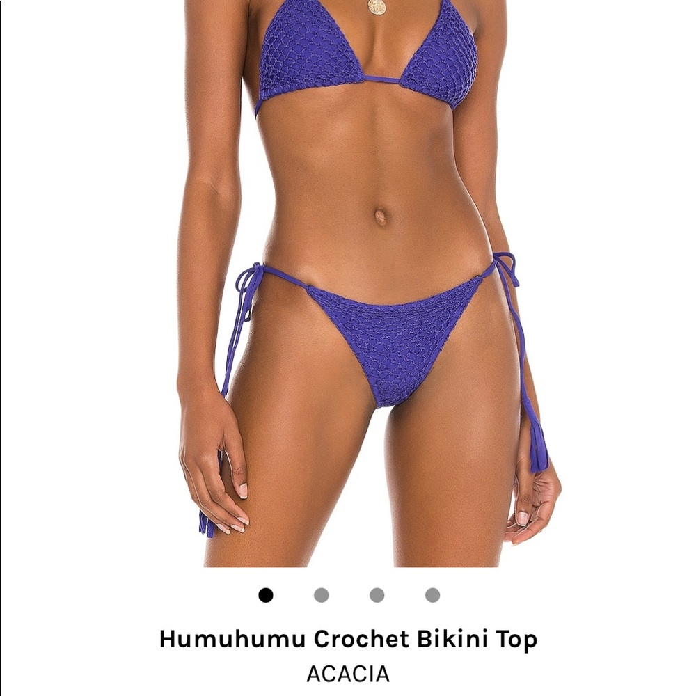 ACACIA crochet bikini top and bottom in juniper